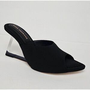 Good American Cinderella Lucite neoprene 12 clear wedge heels